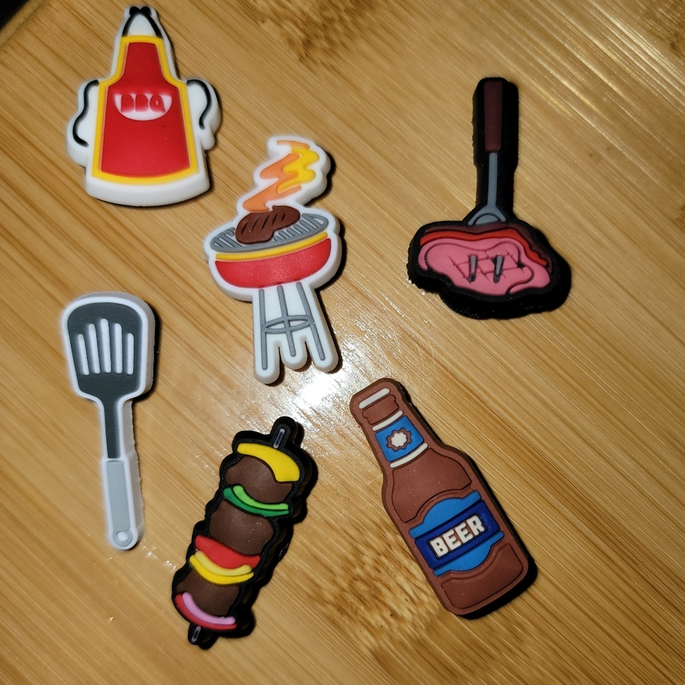 Crocs Croc Charms lot of 6  BBQ Themed Jibbitz ‎ New